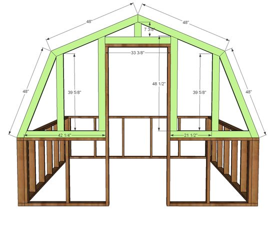 Greenhouse frame drawing in the picture